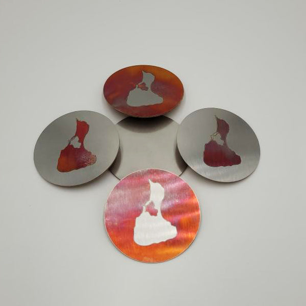J&R Senior Sheetmetal burnt copper Block Island coasters