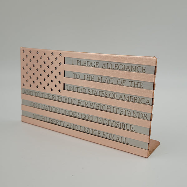 J&R Senior Sheetmetal copper USA Flag Allegiance decoration