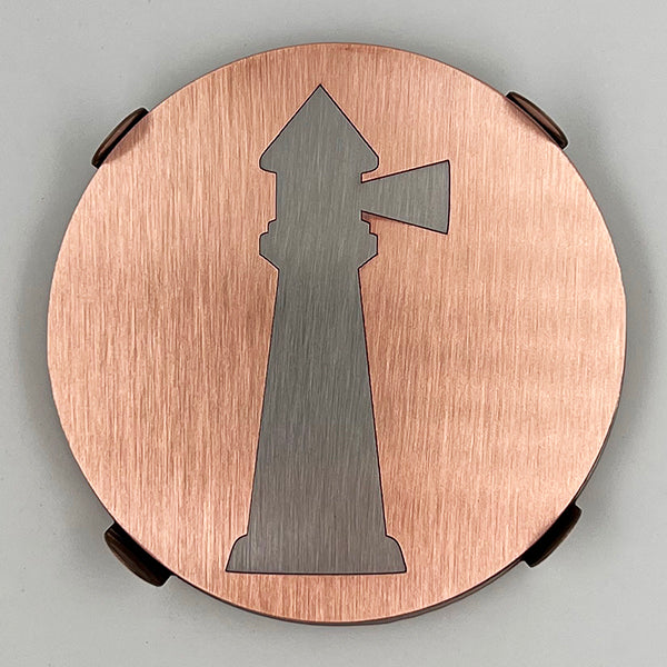 J&R Senior Sheetmetal copper Lighthouse coasters