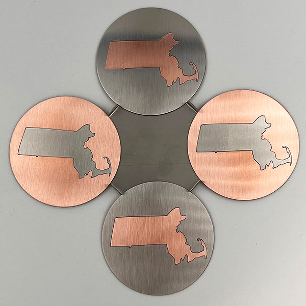 J&R Senior Sheetmetal copper MA coasters