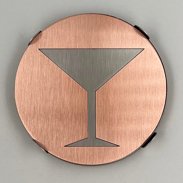 J&R Senior Sheetmetal copper Martini coasters