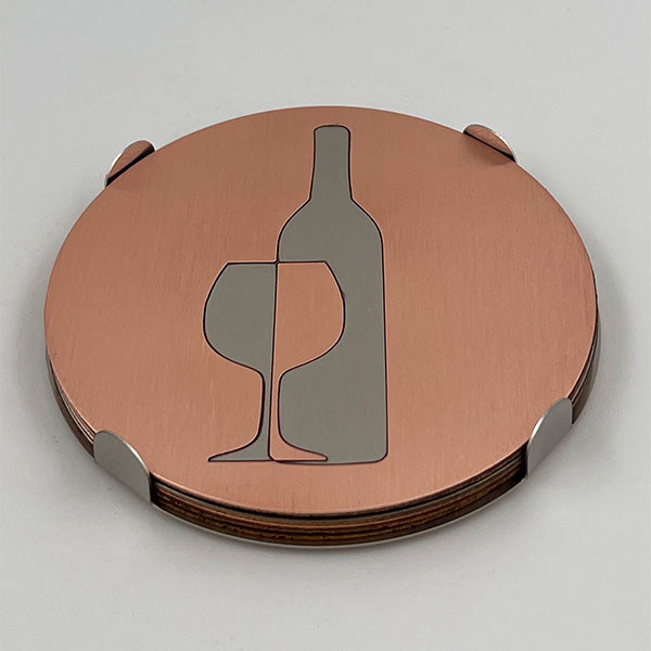 J&R Senior Sheetmetal copper Wine coasters