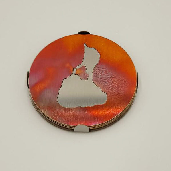 J&R Senior Sheetmetal burnt copper Block Island coasters