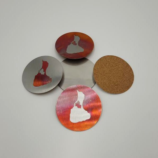 J&R Senior Sheetmetal burnt copper Block Island coasters