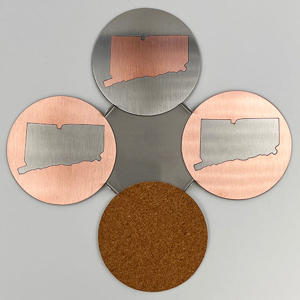 J&R Senior Sheetmetal copper CT coasters