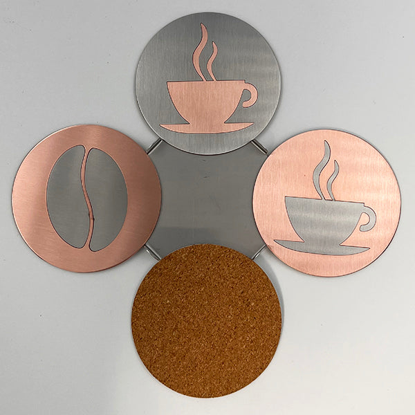 J&R Senior Sheetmetal copper Coffee coasters