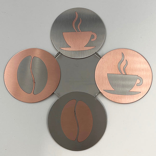 J&R Senior Sheetmetal copper Coffee coasters