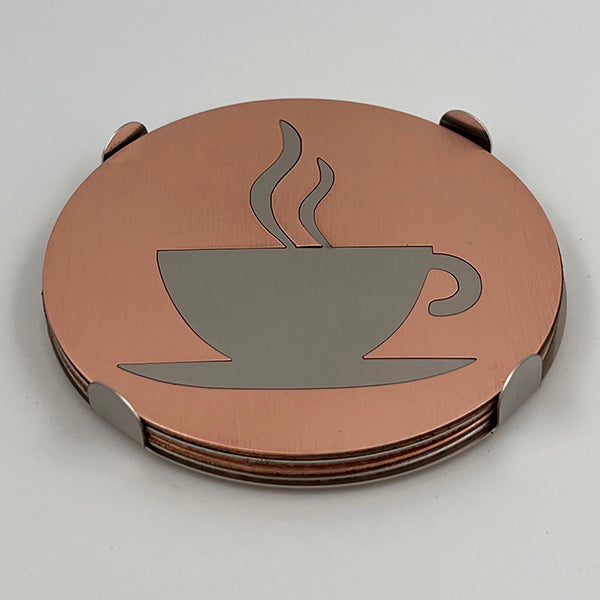 J&R Senior Sheetmetal copper Coffee coasters