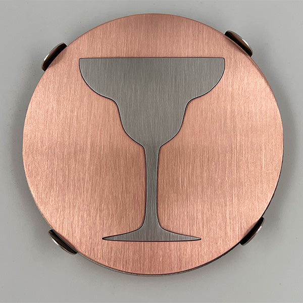 J&R Senior Sheetmetal copper Margarita coasters
