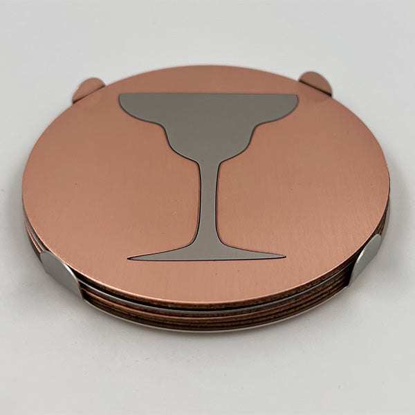 J&R Senior Sheetmetal copper Margarita coasters