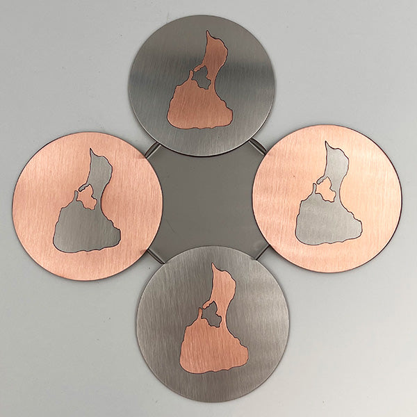 J&R Senior Sheetmetal copper Block Island coasters