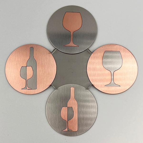 J&R Senior Sheetmetal copper Wine coasters
